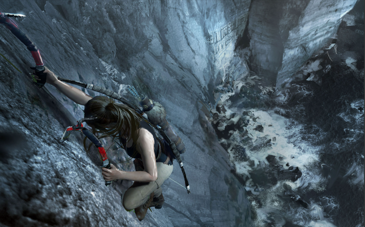 古墓丽影怎么抓住悬崖