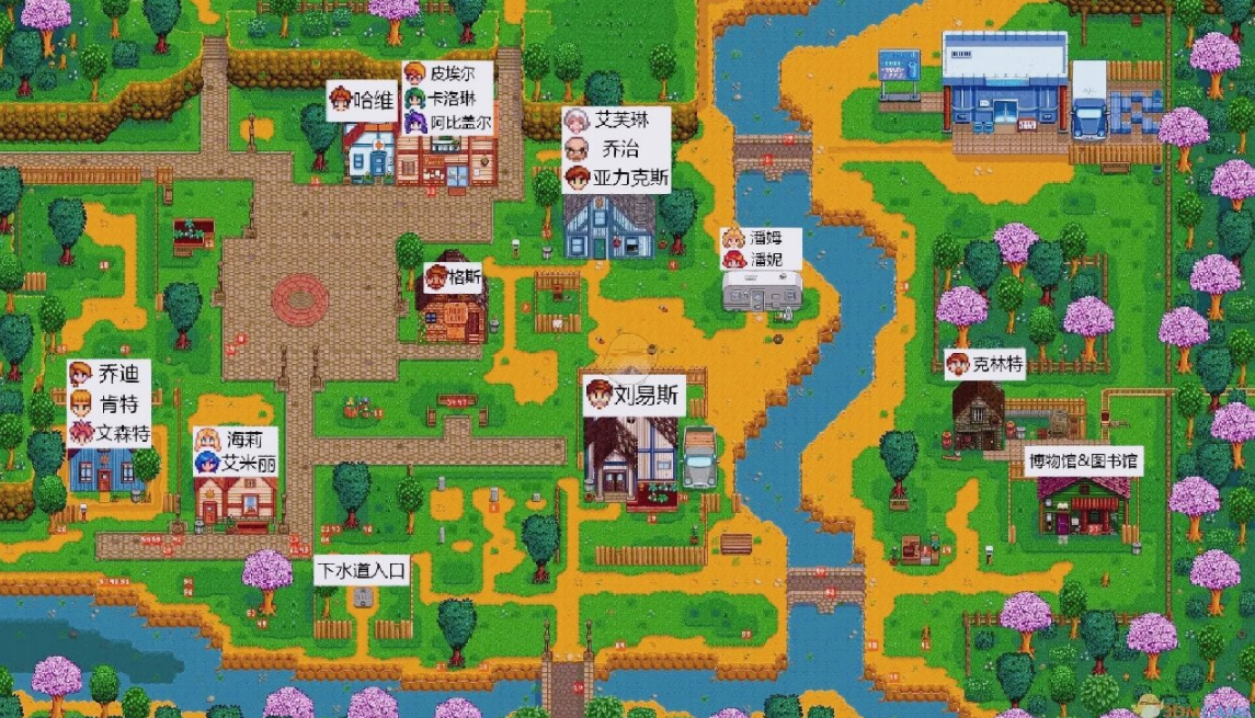 星露谷物语可攻略人物的家都在哪