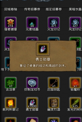 地下城堡2勇士勋章有什么用