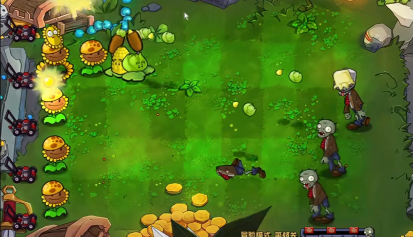 植物大战僵尸杂交版48关怎么过